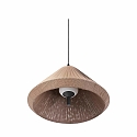 Outdoor Pendelleuchte SAIGON OUT � 67cm, E27, IP44, Schirm Textil, grau, braun