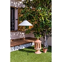 Faro Outdoor Pendelleuchte SAIGON OUT R55, E27, IP44, tragbar, Lochkappenschirm grau, wei� matt