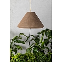 Faro Outdoor Pendelleuchte SAIGON OUT T70, E27, IP44, tragbar, Lochkappenschirm grau, braun