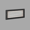 Outdoor LED Wand-Einbauleuchte STRIPE-1, IP54 IK07, mit Diffusor + Raster, 100-240V AC, 5W 3000K 70lm, dunkelgrau