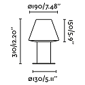 Faro Outdoor Tischleuchte MISTU 310 1xE27, IP44, 100-240V, dunkelgrau, opal