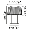 Faro Outdoor Tischleuchte MUFFIN 259 1xE27, IP44, 100-240V, dunkelgrau, opal