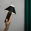 Faro table lamp FUJI LED IP44, satined, black 