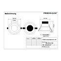 Frisch-Licht LED Einbau-Downlight, IP44 IK02, rund, r�ckversetzt, opal, schaltbar, wei�, � 14cm, 10W 4000K 1100lm 90�