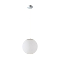 LED Kugelpendelleuchte, �50cm, 355�, 58W, IK01, IP40, DALI dimmbar, Glas wei�, 4000K, 8200lm, Baldachin chrom