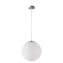 LED Kugelpendelleuchte, �60cm, 355�, 65W, IK01, IP40, schaltbar, Glas wei�, 3000K, 8700lm, Baldachin edelstahl geb�rstet