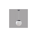 LED Kugelpendelleuchte Glas, IP40 IK02, � 30cm, 22W 3000K 2600lm, schaltbar, Baldachin edelstahl geb�rstet