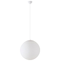 LED Kugelpendelleuchte, �60cm, 355�, 48W, IK01, IP40, schaltbar, Glas wei�, 3000K, 6000lm, Baldachin wei�