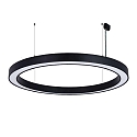 pendant luminaire � 150CM CCT Switch, direct / indirect, UGR < 19, multipower, ring shape IP40, black dimmable