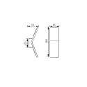 Knapstein LED Wandleuchte ADA, 2x10W, 2700K, 1700lm, IP20, eckig, schwarz