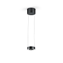LED Pendelleuchte ZERA-1, 1-flammig, 2x 12W, 2200-3000K, 2548lm, IP20, dimmbar, Prismenabdeckung, schwarz