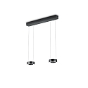 LED Pendelleuchte ZERA-2, 2-flammig, 4x 12W, 2200-3000K, 5096lm, IP20, dimmbar, Prismenabdeckung, schwarz