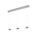 LED Pendelleuchte ZERA-3, 3-flammig, 6x 12W, 2200-3000K, 7644lm, IP20, dimmbar, Acrylabdeckung wei�, mattnickel
