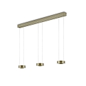 LED Pendelleuchte ZERA-3, 3-flammig, 6x 12W, 2200-3000K, 7644lm, IP20, dimmbar, Prismenabdeckung, Effekt bronze