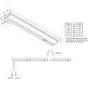 LED Unterbauleuchte LED ModuLite F, IP20, 230V HVLCS, CRi>90, 120cm, mit Schalter, 18W 4000K 1710lm 120�, Alu eloxiert