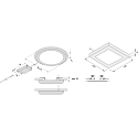 Hera Ein-/ Anbaustrahler mit Fl�chenlicht FQ 65/205-LED, IP20, 230V, eckig, 23 x 23cm, 18W 3000K 1170lm 115�, Chrom matt