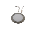 LED M�bel-Einbauleuchte FAR 58, IP44/IP20, rund, � 6.5cm, LED-24-Stecker, CRi >90, 3W 4000K 225lm 115�, Edelstahl-Optik