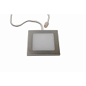 Hera LED M�bel-Einbauleuchte FAQ 58, IP44/IP20, eckig, LED-24-Stecker, CRi >90, 3W 3000K 225lm 115�, Edelstahl-Optik