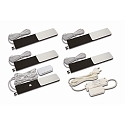 5er Set  LED Unterbauleuchte S-PAD F, inkl. Steckertrafo + Touch-Dimmer + Verteiler, LED 24-Stecker, 5x 3W 3000K, schwarz