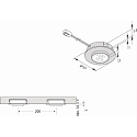 Hera LED M�bel-Einbauleuchte AR 45 ZOOM, rund, fokussierbar 17-50�, LED 24-Stecker, dimmbar, exkl. BG, 3W 4000K 175lm, schwarz