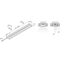 Hera Flache LED Aufbauleuchte LED TOP-STICK H, IP20, mit LED-24 Anschlussleitung, CRi> 95, 121cm, 30W 3000K