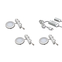 3er Set FR 55-LED 3W 4000K, Edelstahloptik + LED Trafo LED-24 / 15W