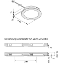 Hera 5er Set LED M�bel-Einbauleuchte FAR 58, IP44/IP20, rund, LED 24-Stecker + Trafo, CRi >93, Edelstahl, 3W 4000K 225lm 115�