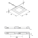 Hera 3er Set LED M�bel-Einbauleuchte FAQ 68, IP20, eckig, LED-24-Stecker, CRi >90, Edelstahl-Optik, 4W 3000K 312lm 115�