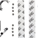 Heitronic LED Cabinet luminaire MECANO, warm white, 60cm, 9W