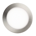 HEITRONIC LED Recessed Downlight AURORA with light ring, IP44, � 8cm, 6W 3000K 450lm, silver