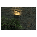 HEITRONIC Au�enwandleuchte HOJA, IP54, halbrund, Up/Down, mit optionaler Abschattungsplatte, E27, anthrazit