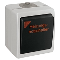 HEITRONIC Aufputz-Feuchtraum Heizungsnotschalter, beleuchtet, 2-polig, IP54, anthrazitgrau