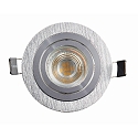 HEITRONIC Einbaustrahler DL7801, RUND, GU10 & GU5.3, LED max. 8W, IP20, schwenkbar, Alu geb�rstet