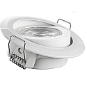 HEITRONIC LED Recessed spot DL7002, round, 38�, 5,5W, 3000K, 400lm, IP44, swiveling, white