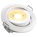 LED Recessed spot DL7202, �82mm, 110�, 5W, 3000K, 380lm, IP20, swiveling, white
