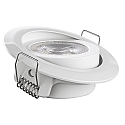 LED Recessed spot DL7202, �82mm, 110�, 5W, 3000K, 380lm, IP20, swiveling, white