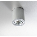 HEITRONIC Aufbaustrahler ADL9001, IP20, rund, GU10 max. 5W, 25� schwenkbar, Anschlusskabel mit Klemme, aluminium geb�rstet