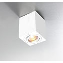 HEITRONIC Aufbaustrahler ADL8001, IP20, eckig, GU10 max. 5W, 25� schwenkbar, Anschlusskabel mit Klemme, wei�
