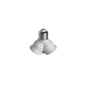 HEITRONIC Lamp socket adapter plastic  DUO E27 to 2 x E27 max. 2 x 60W