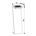 HEITRONIC LED Akku-Solar-Stehleuchte Z-LINE, IP54, 50cm, 3.7V, 2W 3000K 230lm, mit D�mmerungs-Sensor + Erdspie�, dimmbar, anthrazit