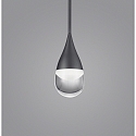 Helestra LED Pendelleuchte DEEP, 5.5W 2700K 450lm, CRi >90, Pendel 10-180cm, Aluminium / Glas teilsatiniert, schwarz eloxiert