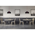 Helestra Pendelleuchte DORO, �50cm, IP20, E27, Baldachin schwarz, Aluminium / Acrylglas, Kabel rot, Schirm schwarz
