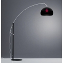 floor lamp DORO E27 IP20, chrome, black, black matt
