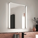 Helestra mirror luminaire LADO-S  60 short, switchable, slim, with diffuser IP44, chrome, white 