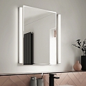 Helestra mirror luminaire LADO-S  60 short, switchable, slim, with diffuser IP44, chrome, white 