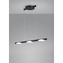 LED Pendant luminaire POLE LED, 3 flames, IP20, black matt anodised