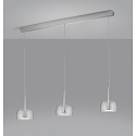 Helestra LED Pendelleuchte FLUTE, IP20, 3-flammig, 19W 2800K 1320lm, CRi >90, dimmbar, ohne Glasschirm, chrom