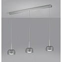 Helestra LED Pendelleuchte FLUTE, IP20, 3-flammig, 19W 2800K 1320lm, CRi >90, dimmbar, ohne Glasschirm, chrom