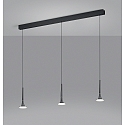 pendant luminaire FLUTE 3 flames IP20, satined, black chrome dimmable