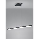 LED Pendant luminaire POLE LED, 4 flames, IP20, black matt anodised